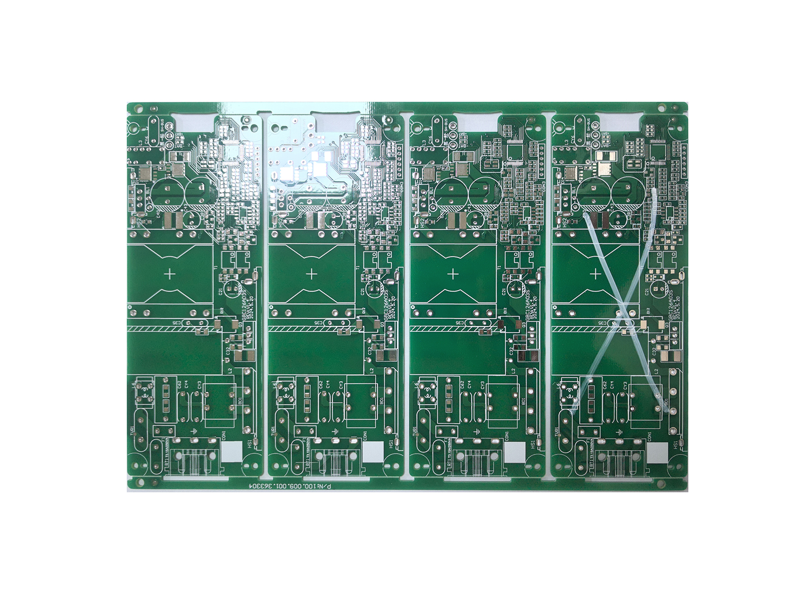 Double-sided hot air solder level power PCB