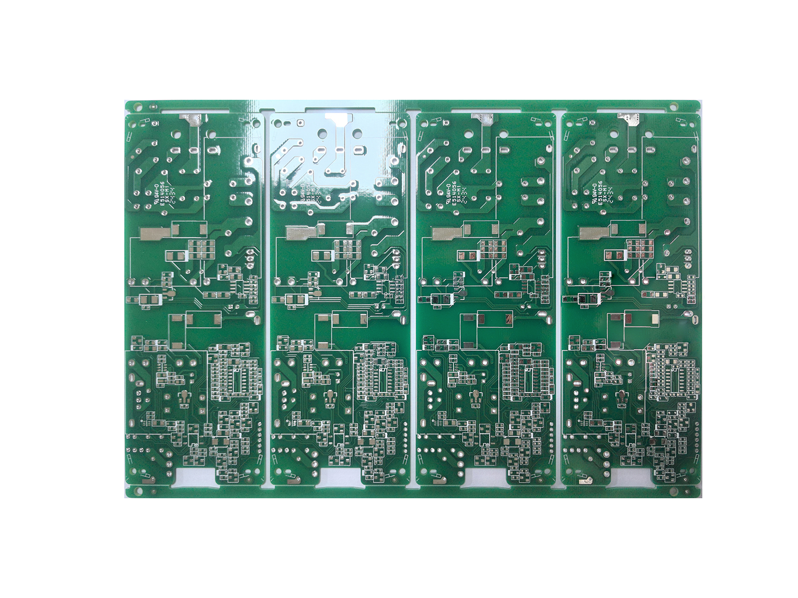 Double-sided hot air solder level power PCB